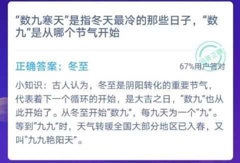 数九是从冬至开始吗？蚂蚁庄园12.21今日答案[多图]图片2